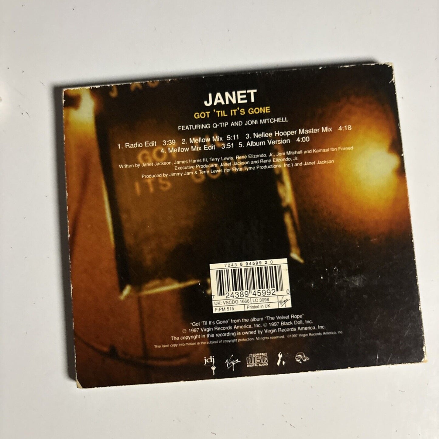 Janet Jackson – Got 'Til It's Gone (1997, Digipak, CD)