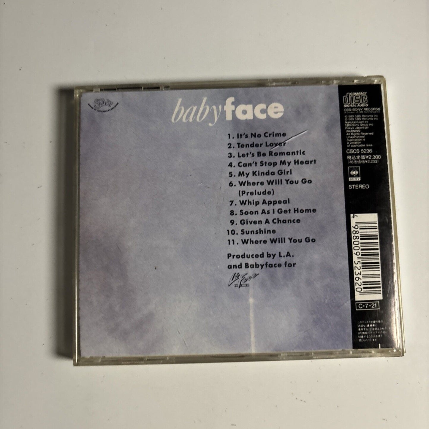 Babyface – Tender Lover (CD, 1990) cscs-5236 Japan