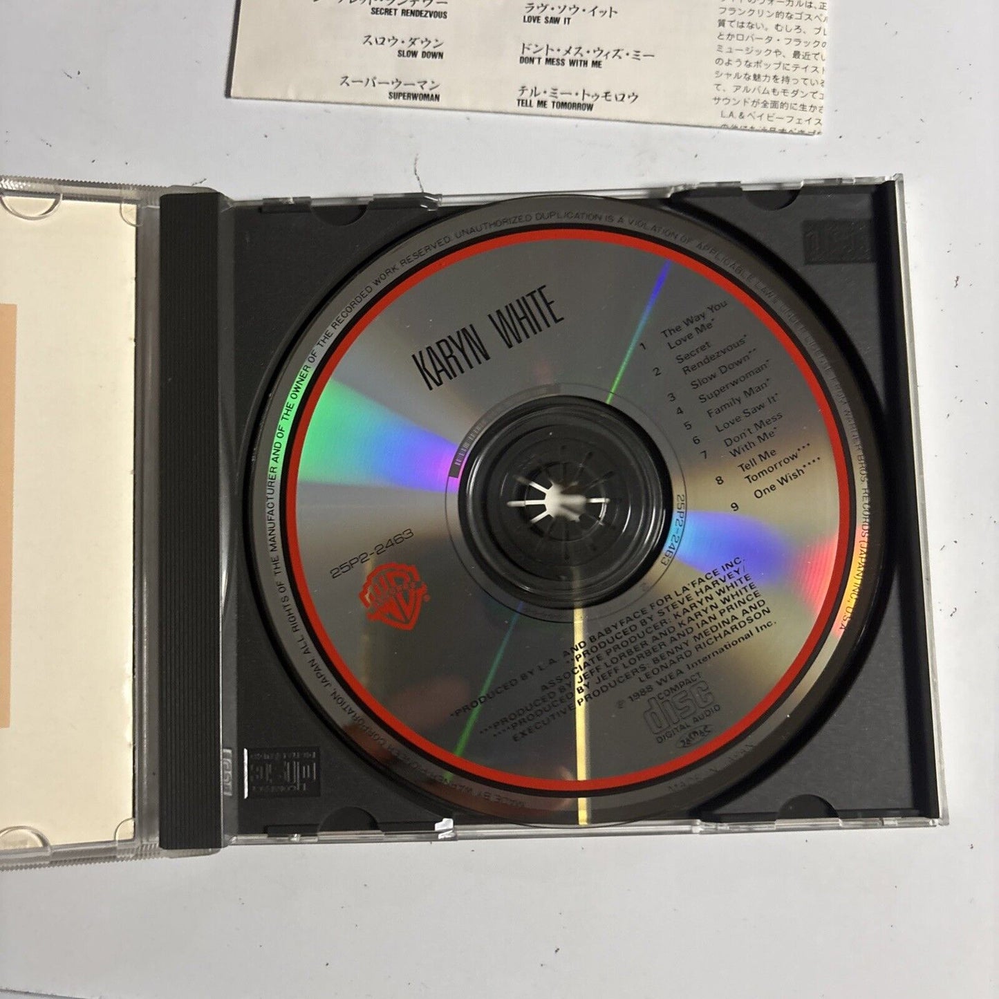 Karyn White – Karyn White (CD, 1989) 25p2-2463 Japan