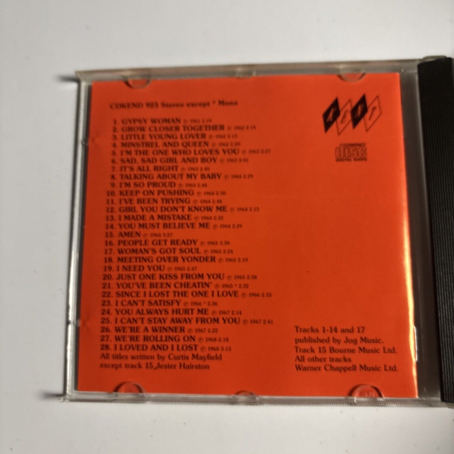 The Impressions – Definitive Impressions (CD, 1989) CDKEND 923