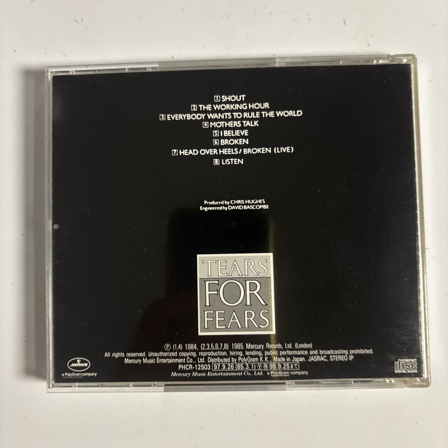 Tears For Fears – Songs From The Big Chair (CD, 1997) phcr-12503 Japan