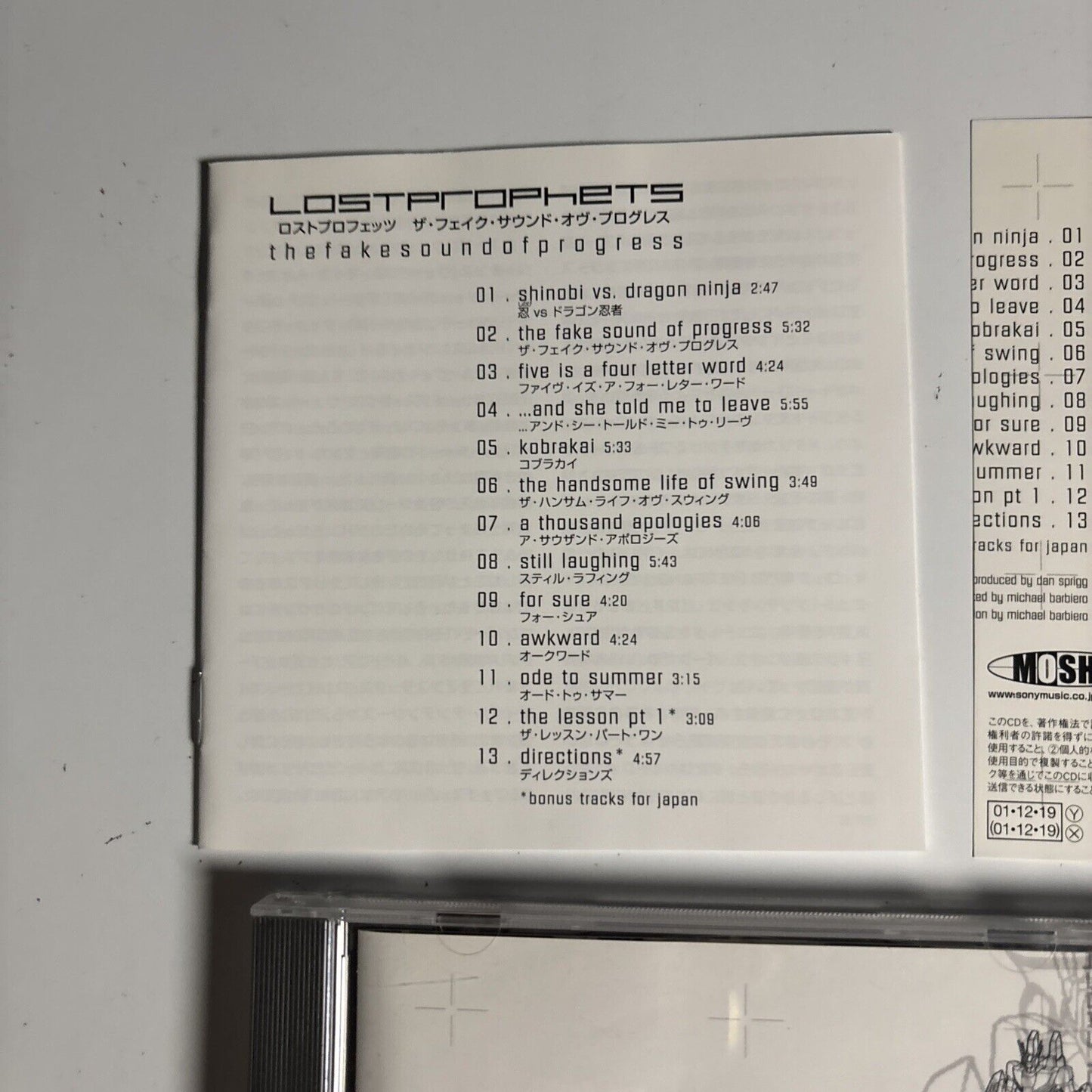 Lostprophets – The Fake Sound Of Progress (CD, 2001) eicp-30 obi Japan Bonus