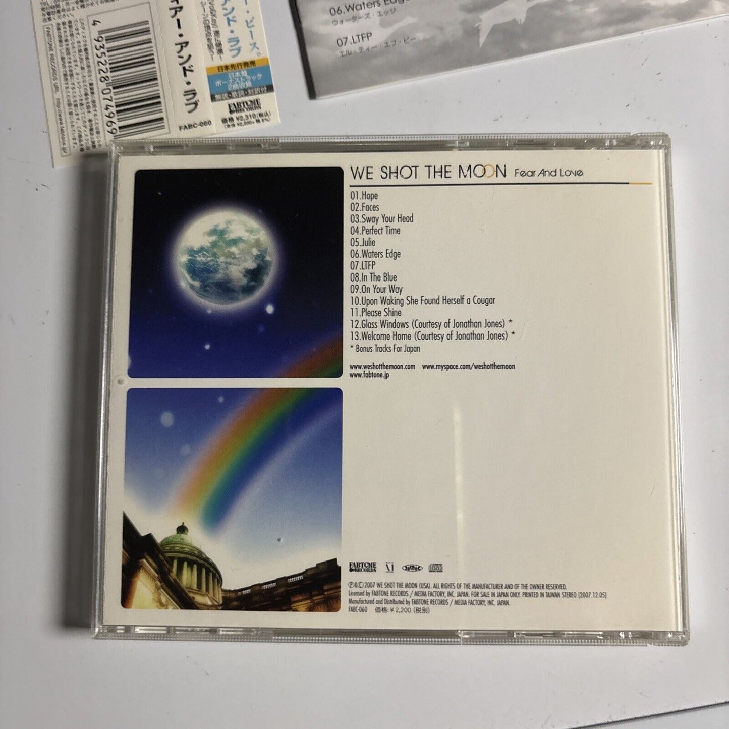 We Shot The Moon – Fear And Love (CD, 2007) fabc-060 Japan obi