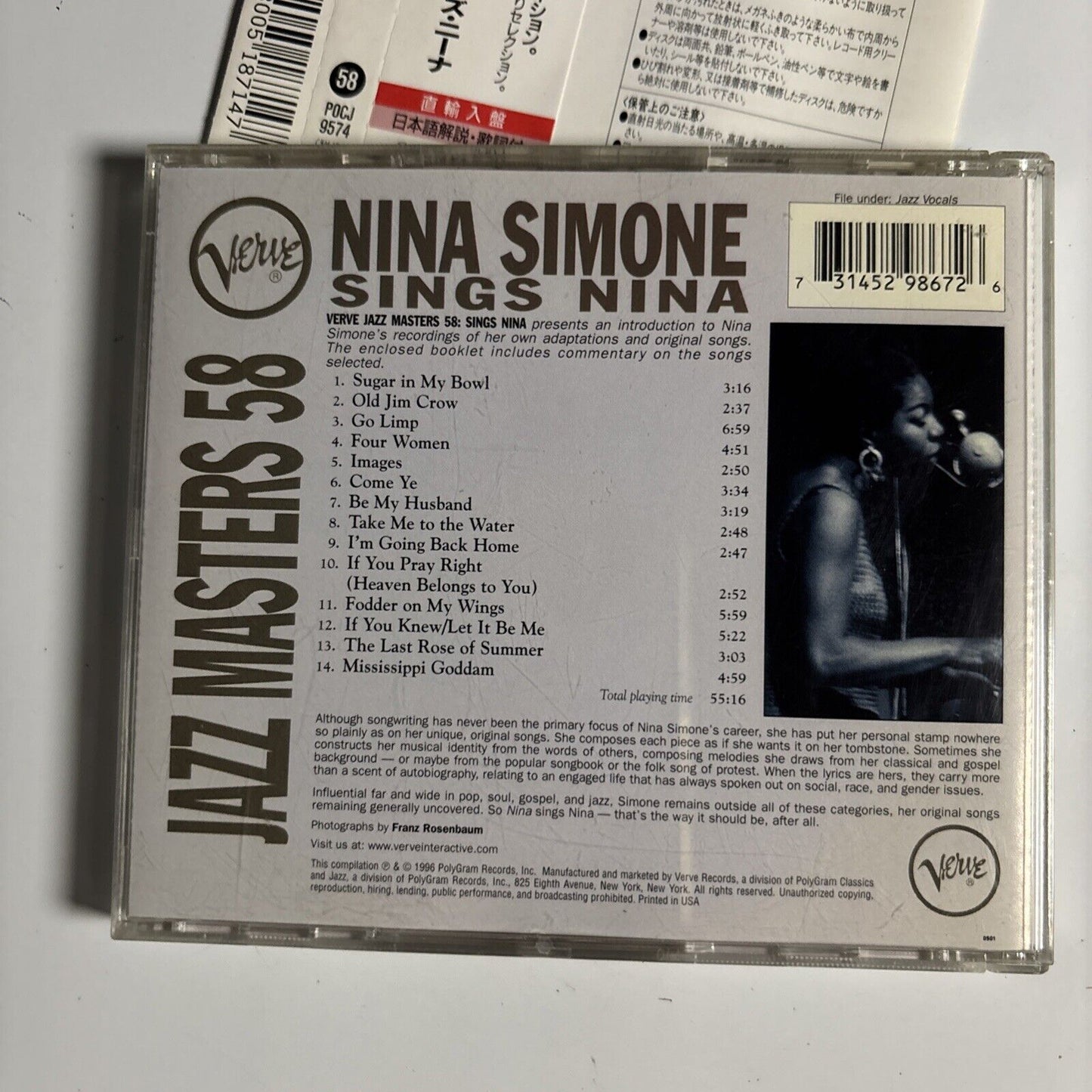 Nina Simone - Nina Simone Sings Nina (CD, 1996) pocj-9574 Japan obi