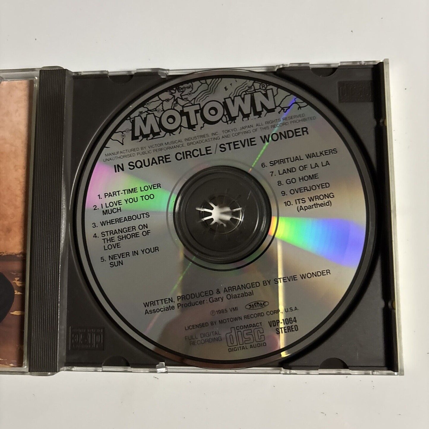 Stevie Wonder – In Square Circle (CD, 1985) VDP-1064 Japan