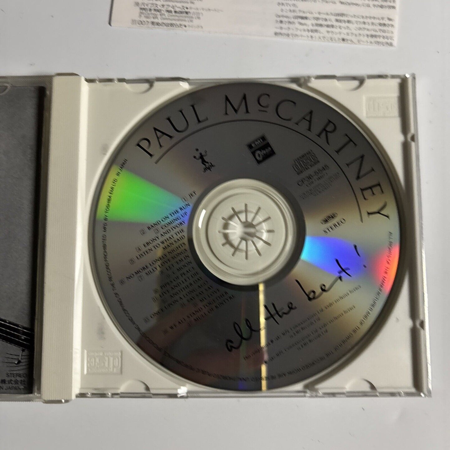 Paul McCartney – All The Best! (CD, 1989) cp36-5545 Japan