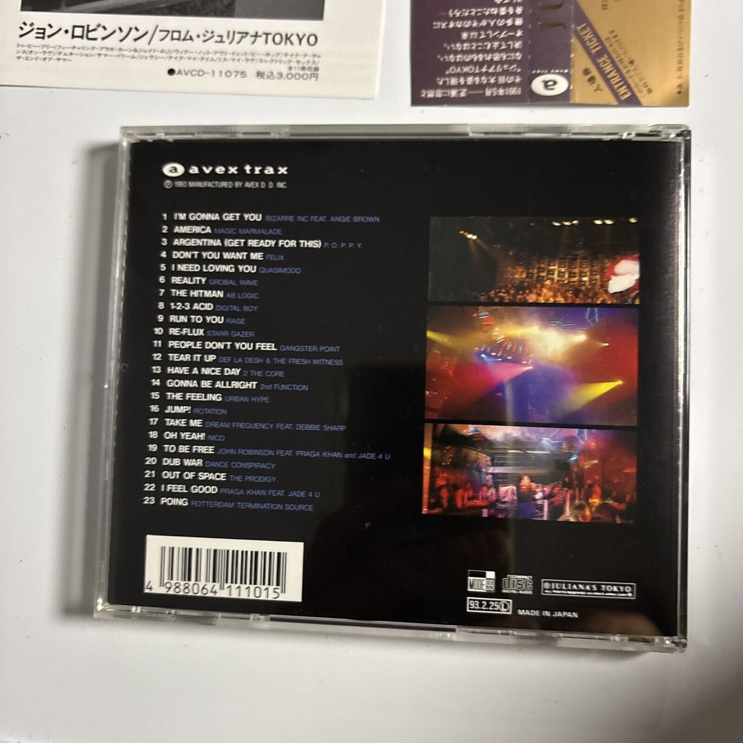 Juliana's Tokyo Vol. 4 ● Trance Rave Party (CD, 1993) avcd-11101 Japan obi