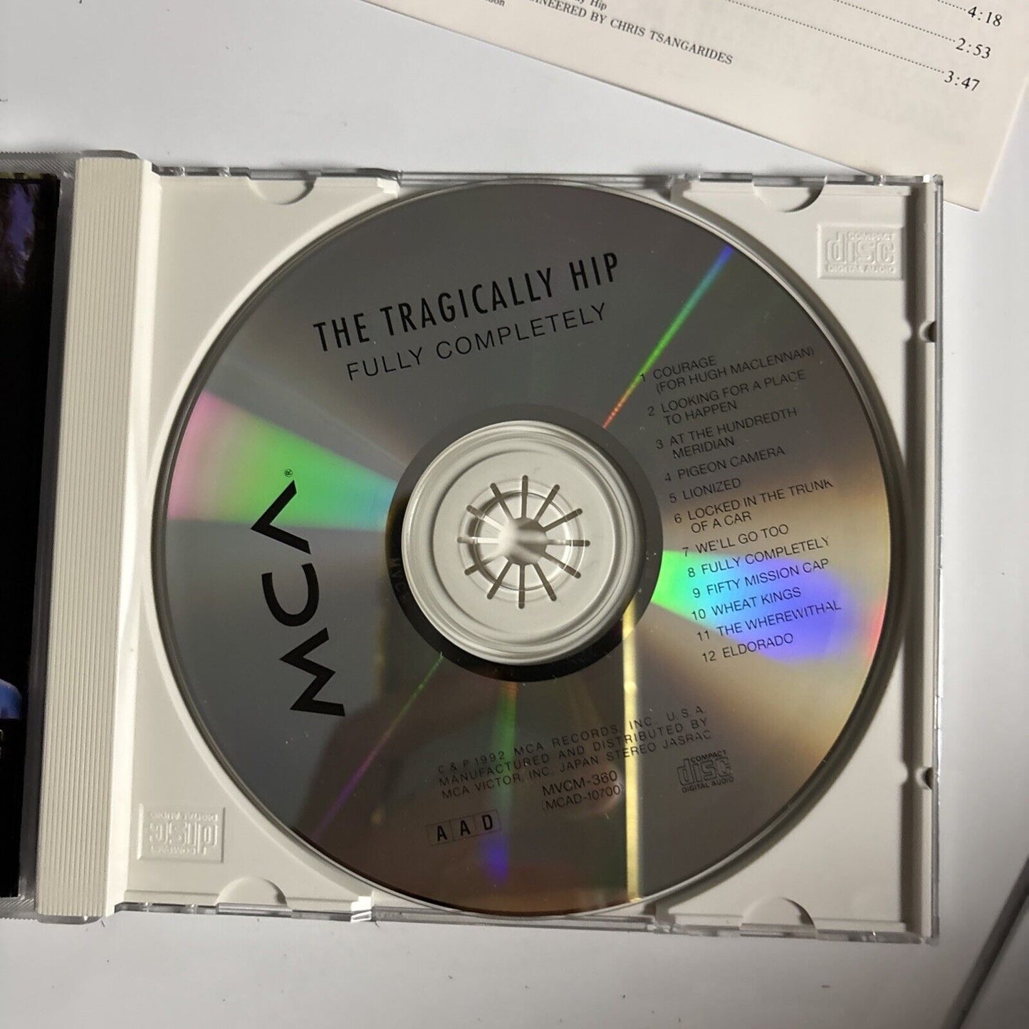 The Tragically Hip – Fully Completely (CD, 1992) mvcm-360 Japan