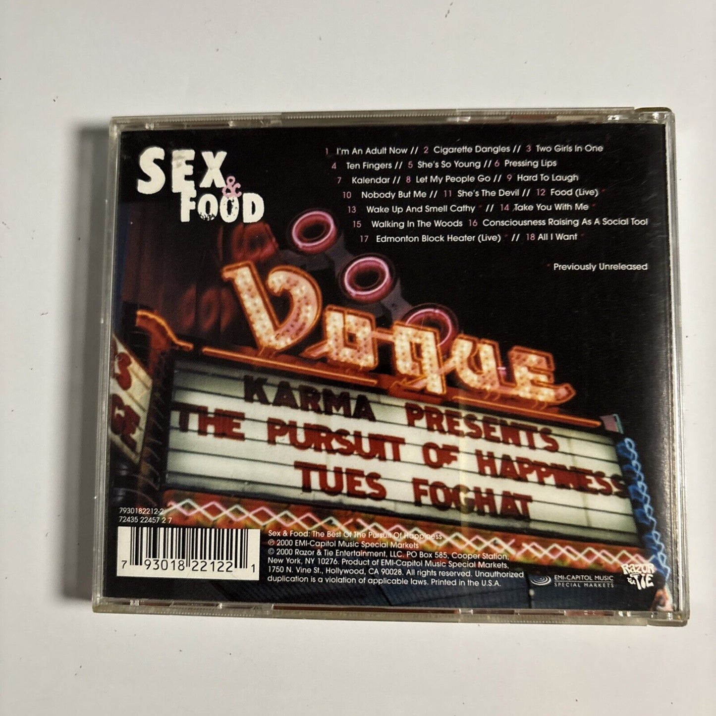 The Pursuit Of Happiness – Sex & Food: The Best Of (CD, 2000)