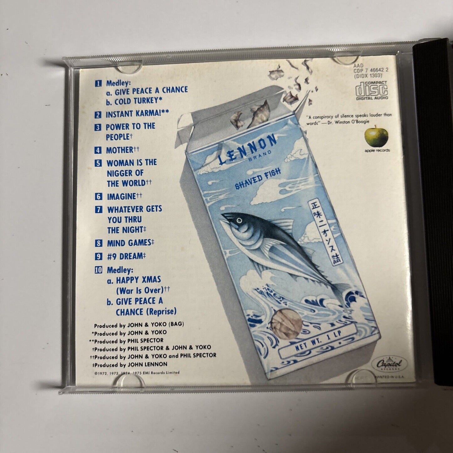 John Lennon / Plastic Ono Band – Shaved Fish (CD, 1975) CDP 7 46642 2