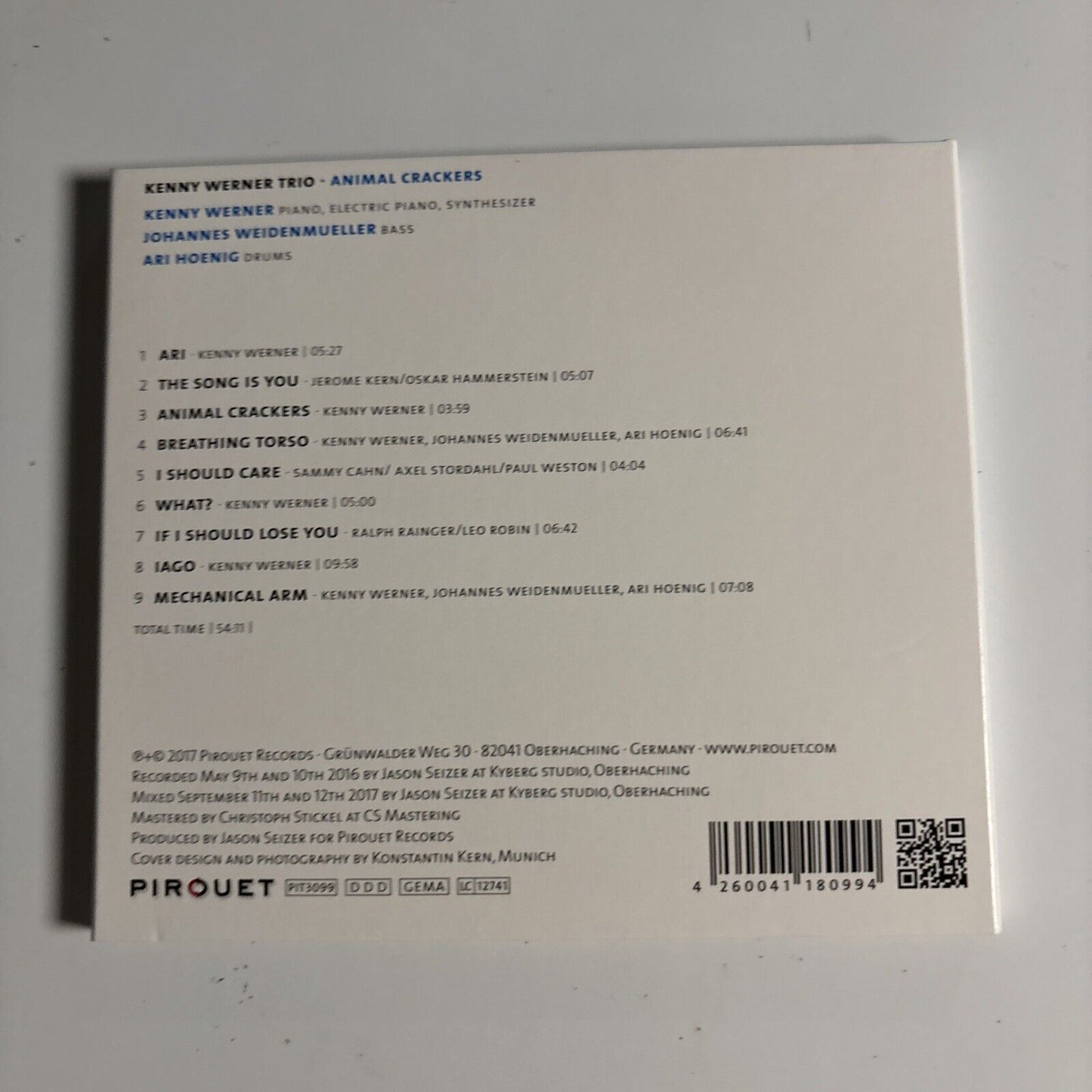 Kenny Werner Trio – Animal Crackers (CD, 2017) Digipak