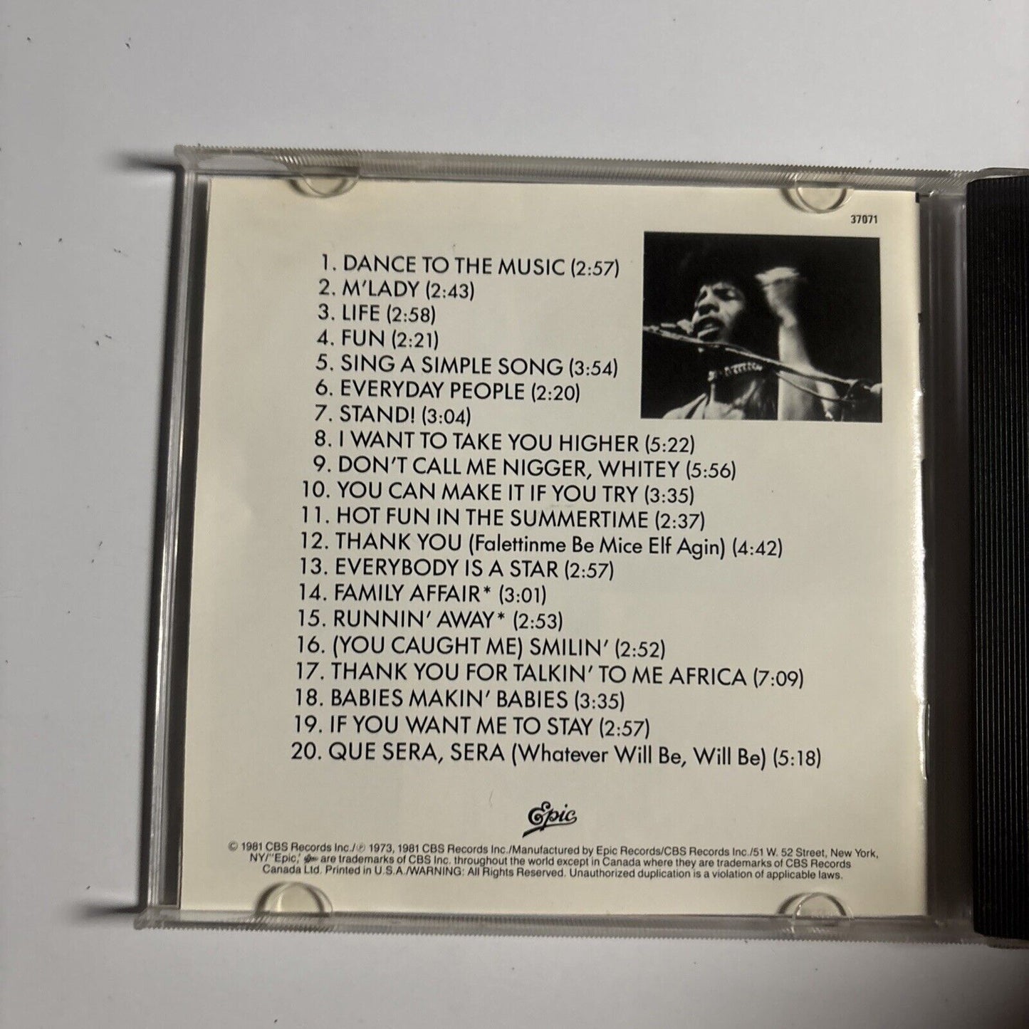 Sly And The Family Stone – Anthology (CD, 1981) EGK 37071