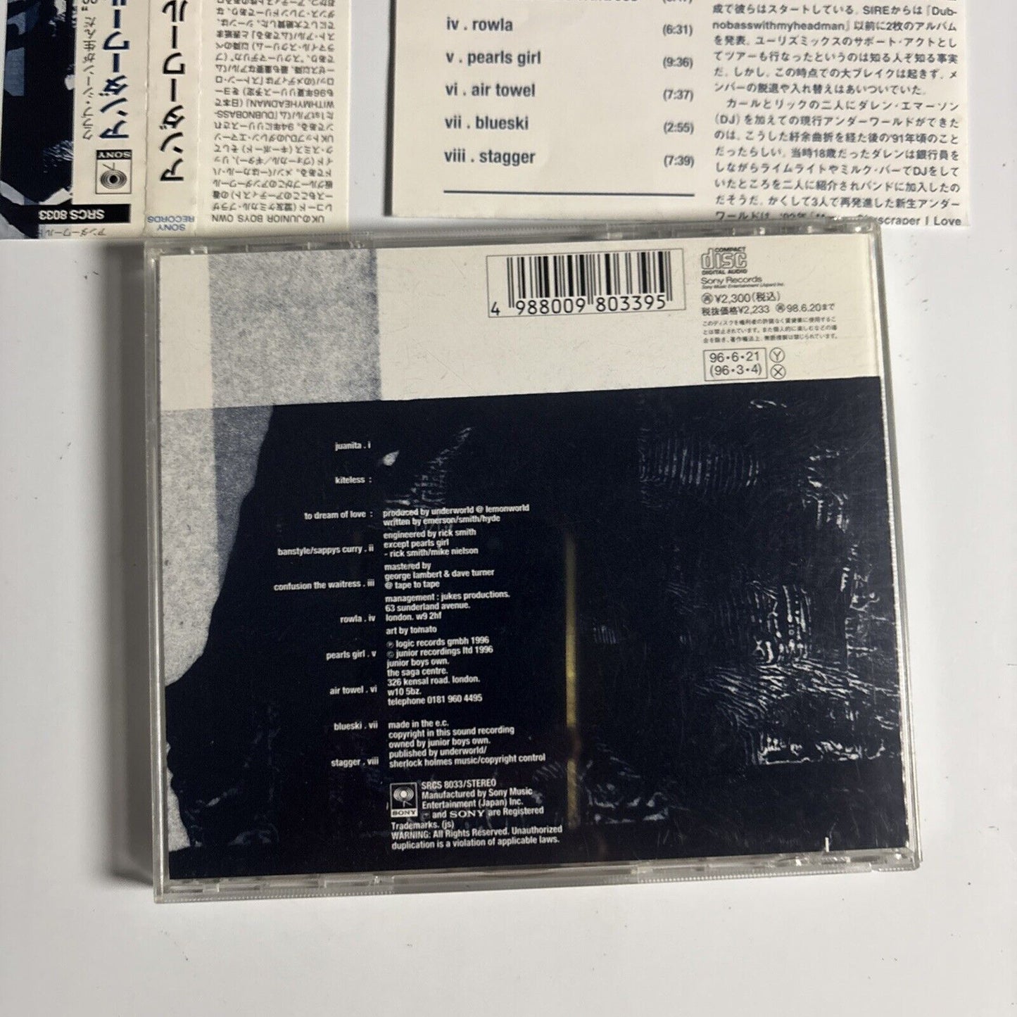 Underworld – Second Toughest In The Infants (CD, 1996) srcs-8033 Japan obi