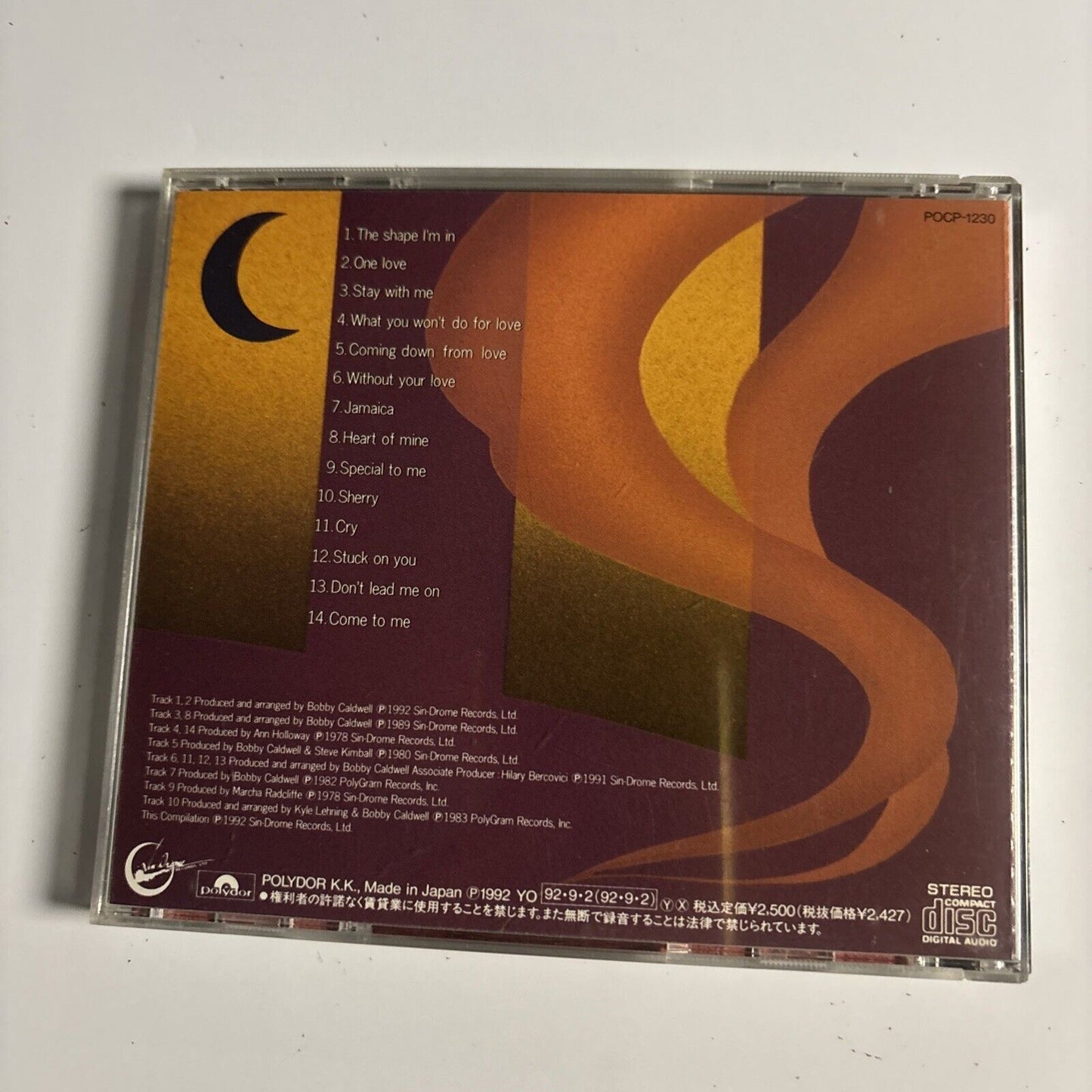 Bobby Caldwell – Greatest Hits (CD, 1992) pocp-1230 Japan