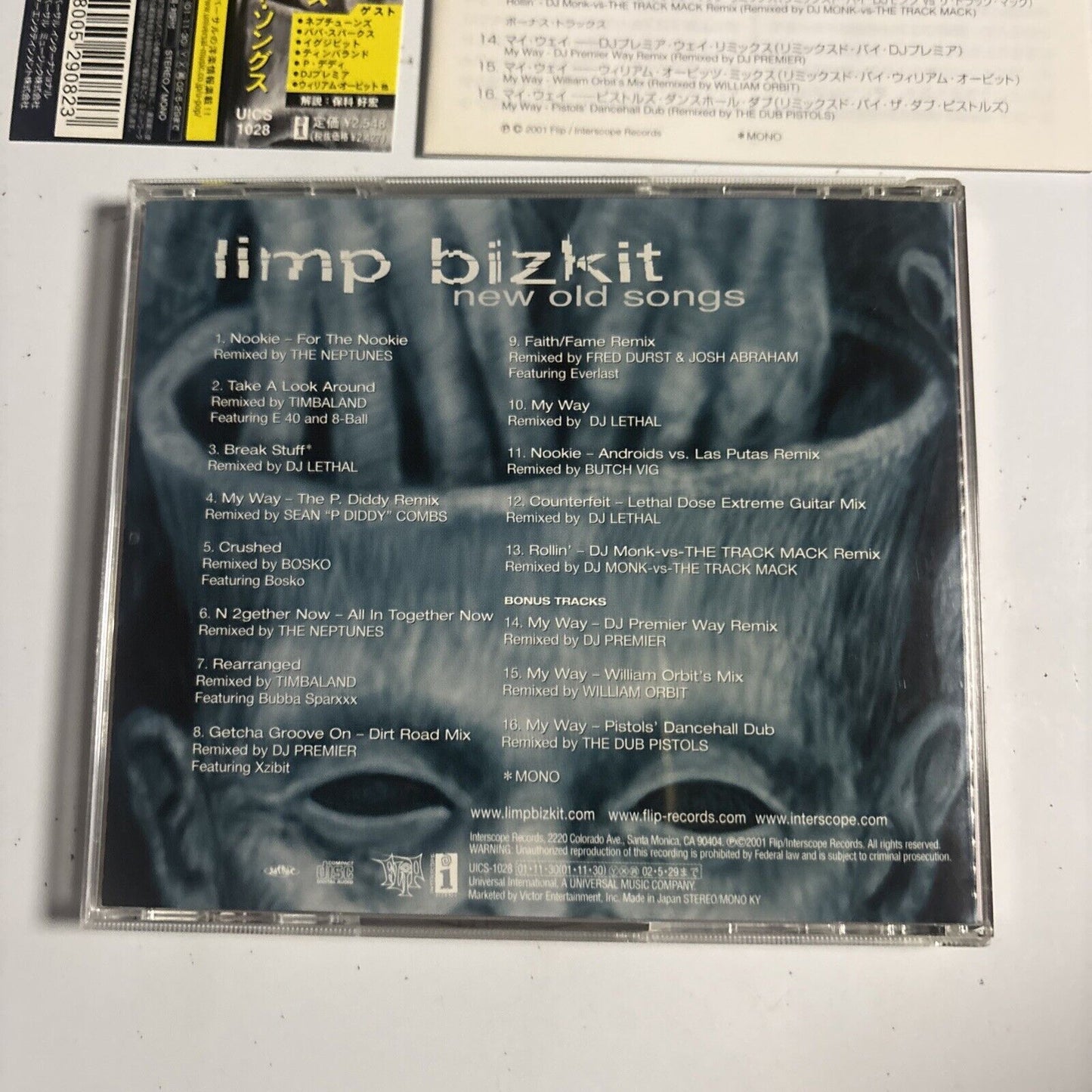 Limp Bizkit – New Old Songs (CD, 2001) uics-1028 Japan obi