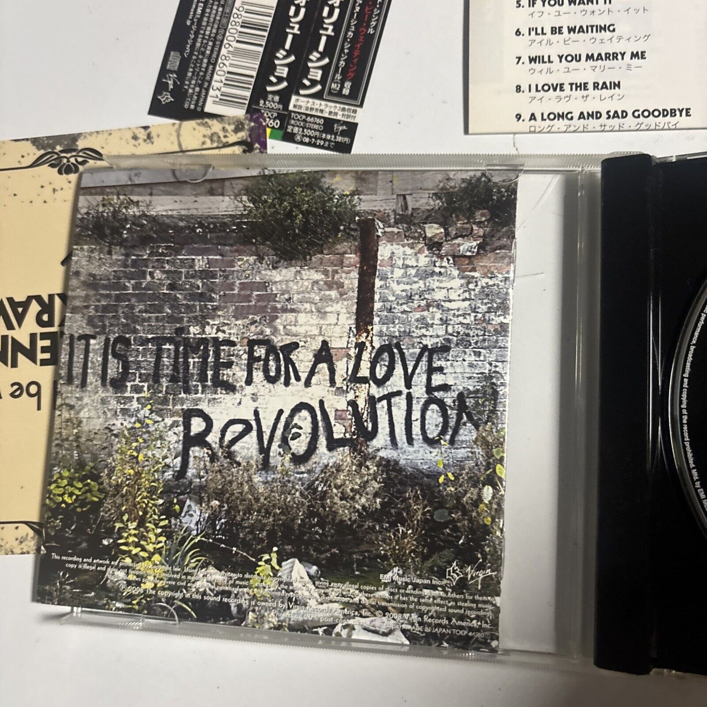Lenny Kravitz – It Is Time For A Love Revolution (CD, 2008) tocp-66760 Japan obi