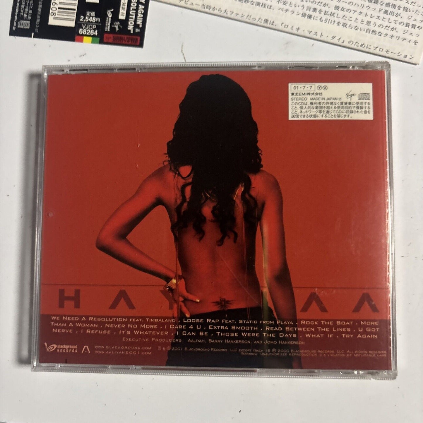 Aaliyah – Aaliyah (CD, 2001) vjcp-68264 Japan obi