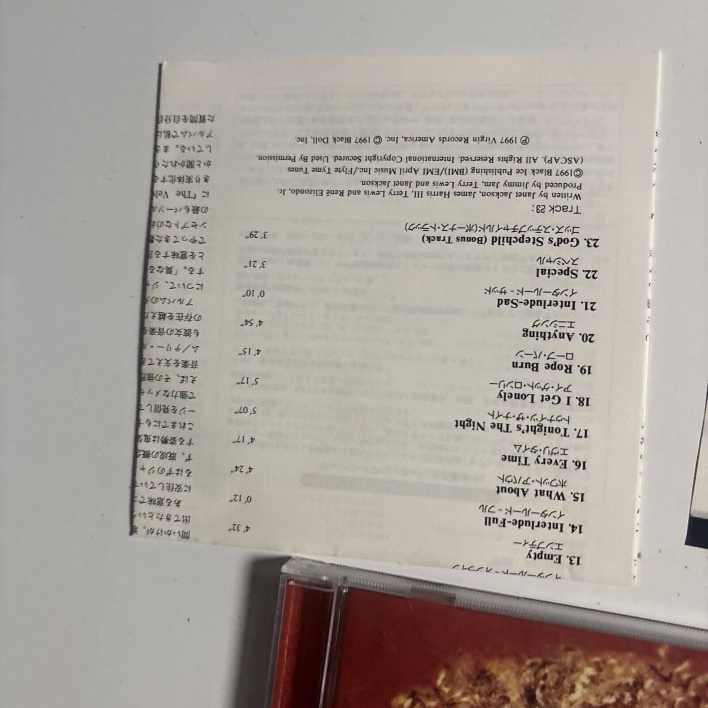 Janet Jackson – The Velvet Rope (CD, 1997) vjcp-25340 Japan