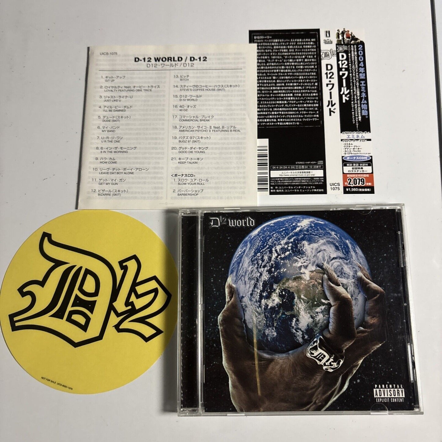 D12 – D12 World (CD, 2004) uics-1075 Japan obi, Sticker