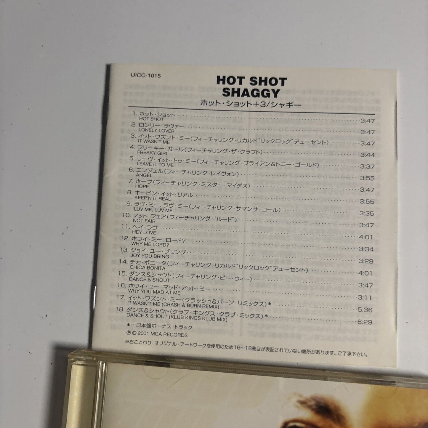 Shaggy – Hot Shot (CD, 2001) uicc-1015 Japan
