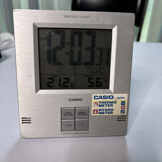Casio Desk Clock Thermometer Hygrometer DQ-950