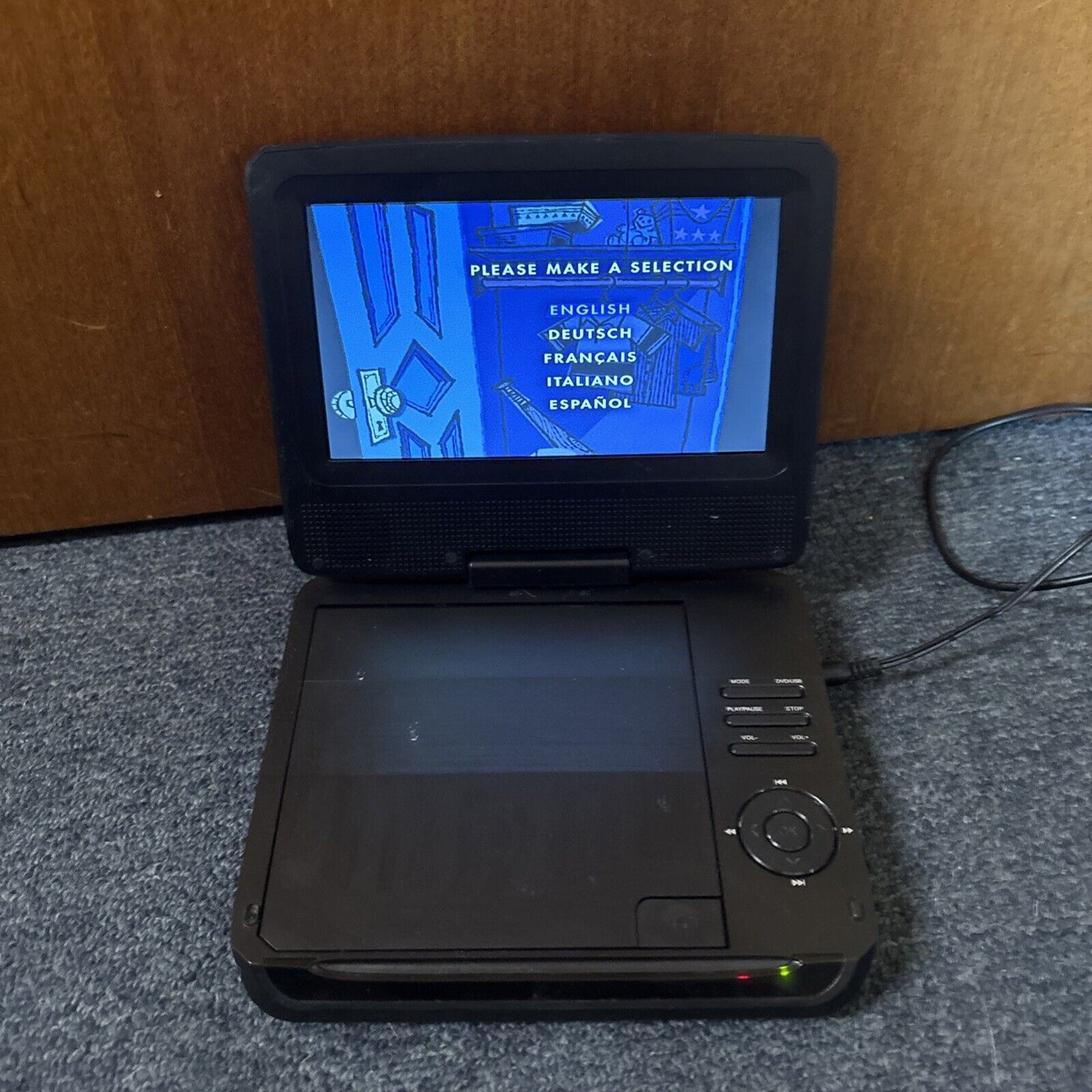 Laser 7"  Portable DVD Player DVD-PT-7C Plays All Regions