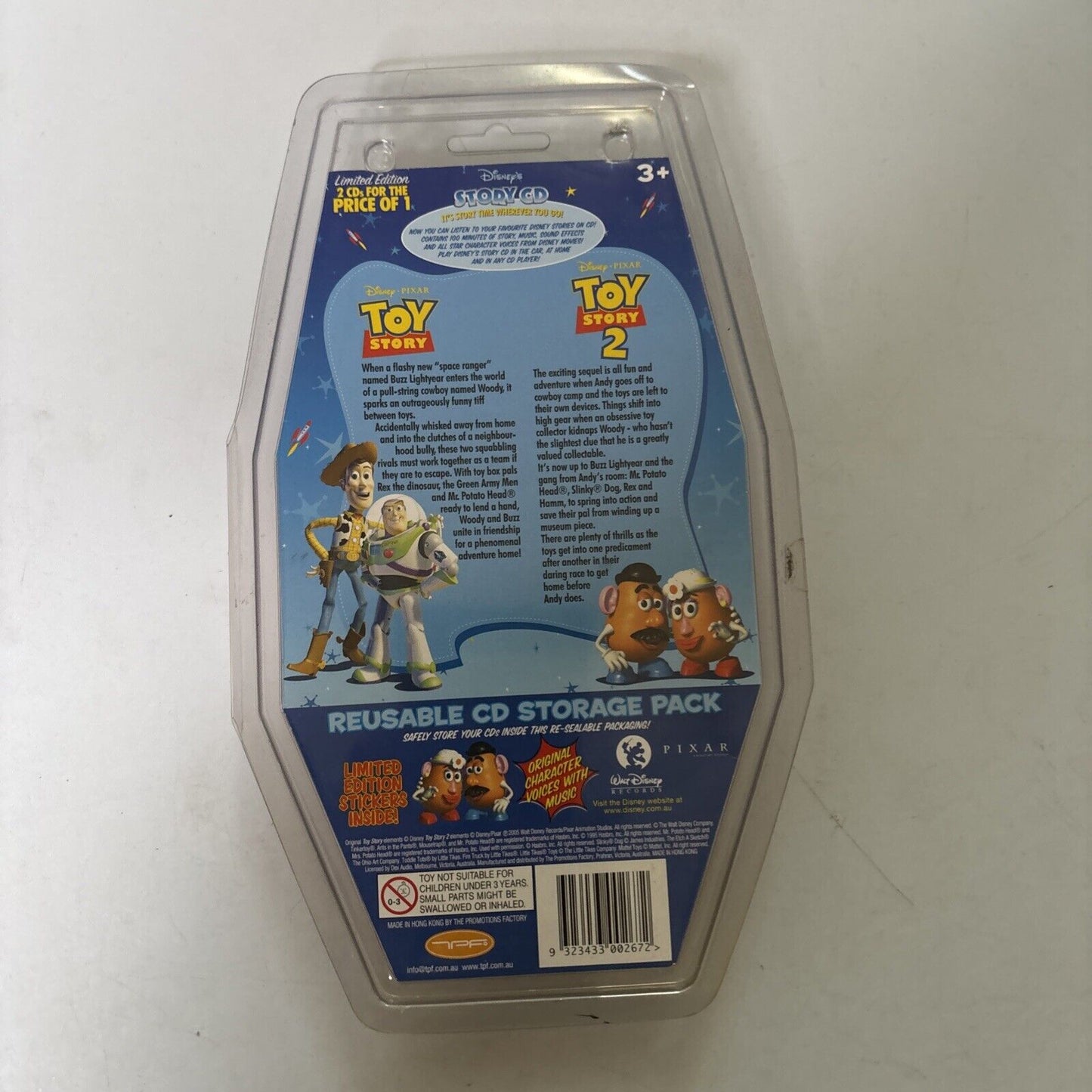 Disney Toy Story 1 & 2 Limited Edition CD With Stickers *New Sealed*
