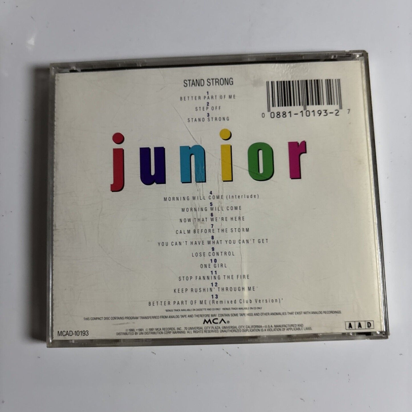 Junior Giscombe – Stand Strong (CD, 1990) MCAD-10193