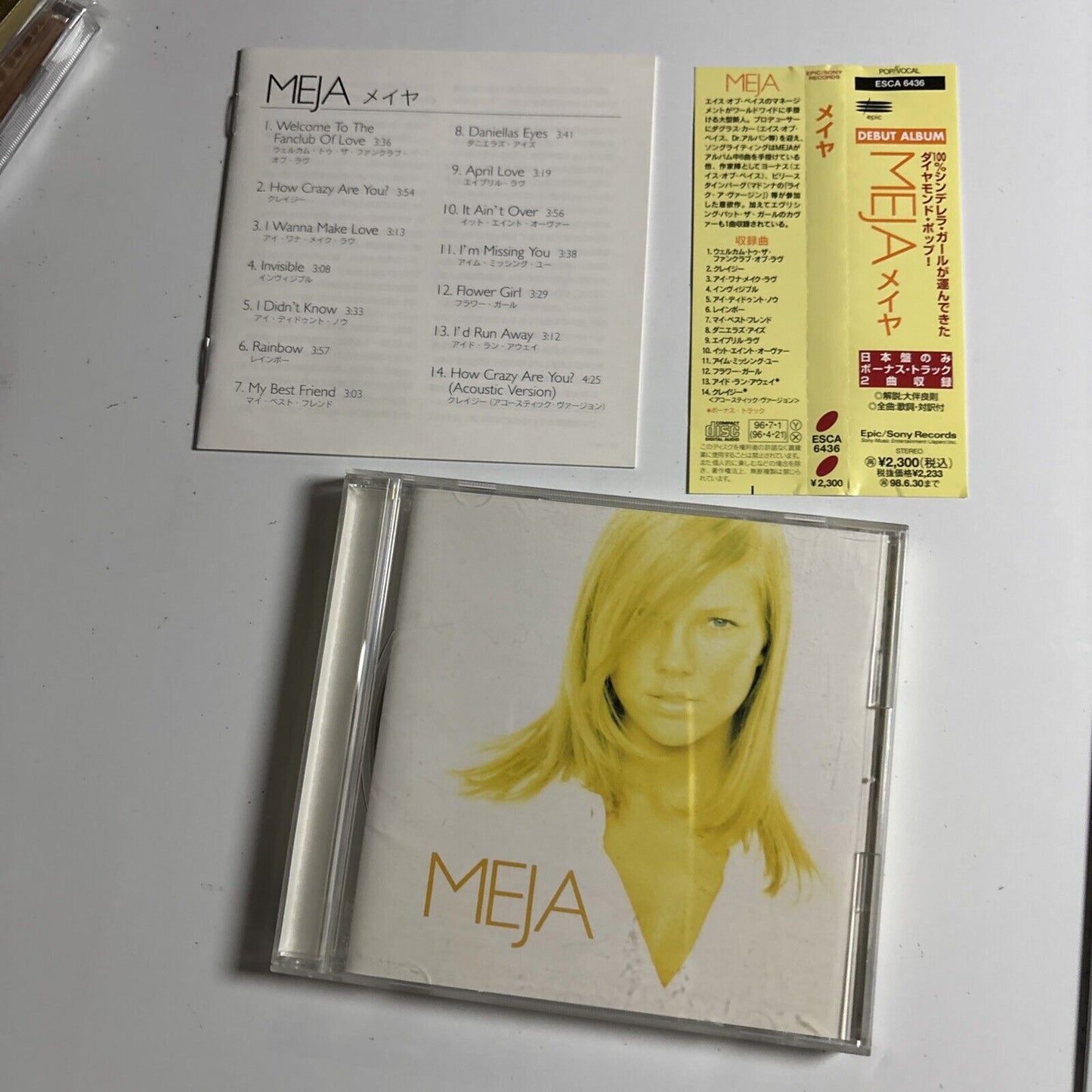 Meja – Meja (CD, 1996) esca-6436 Japan Bonus Track, Obi