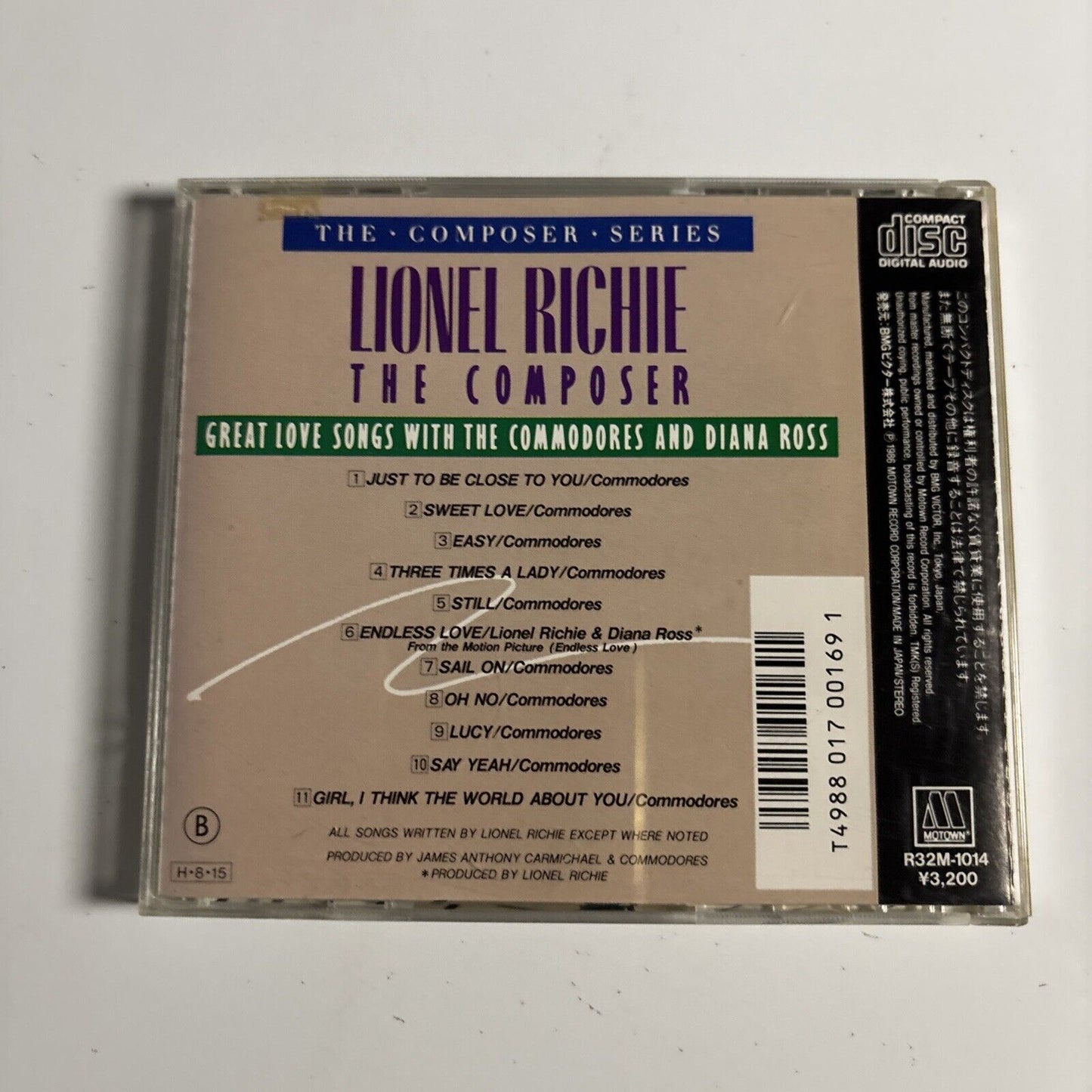 Lionel Richie The Composer: Great Love Songs The Commodores Diana Ross (CD 1986)