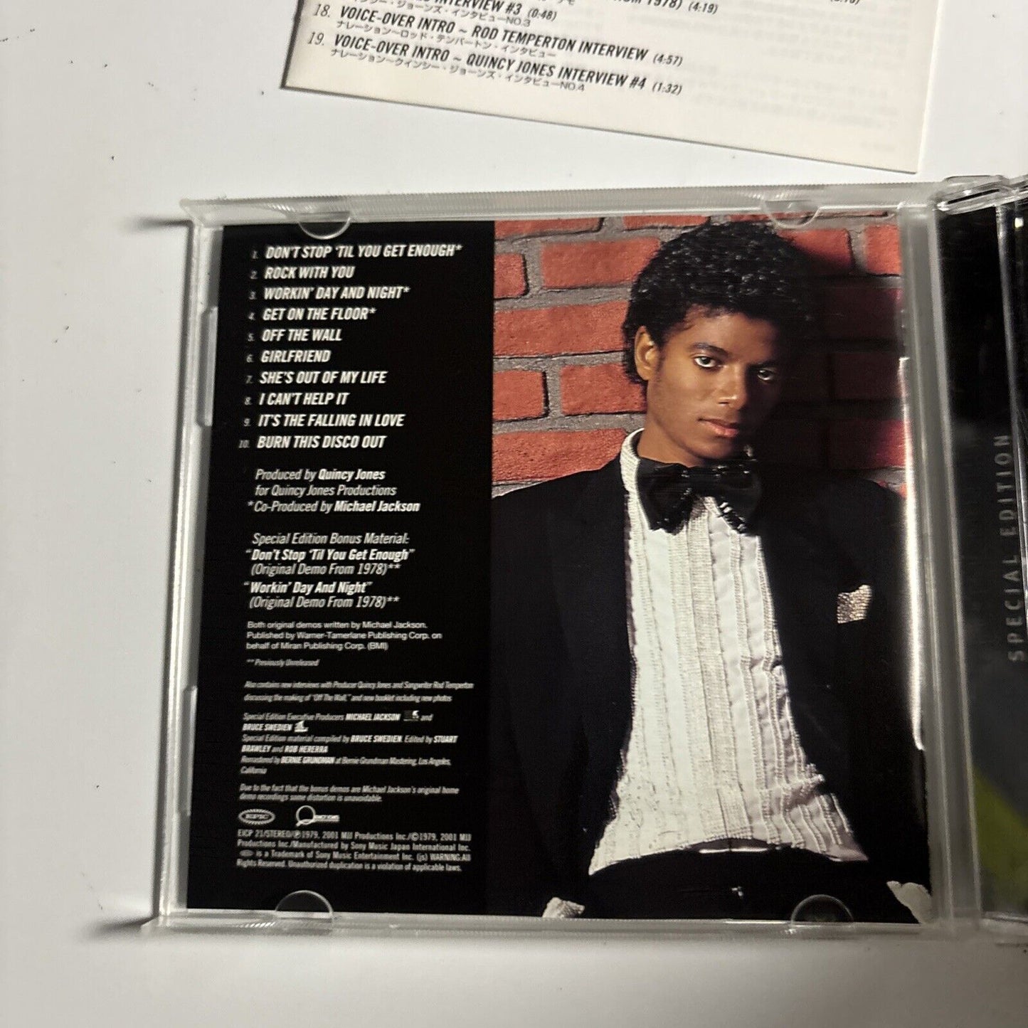 Michael Jackson – Off The Wall [Special Edition] (CD, 2001) EICP 21 Japan