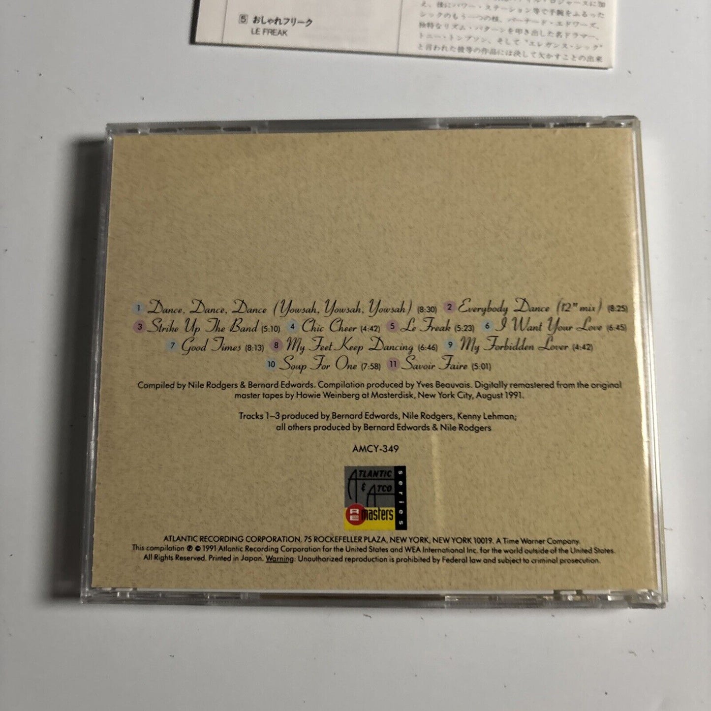 Chic – Dance, Dance, Dance: The Best Of Chic (CD, 1992) amcy-349 Japan