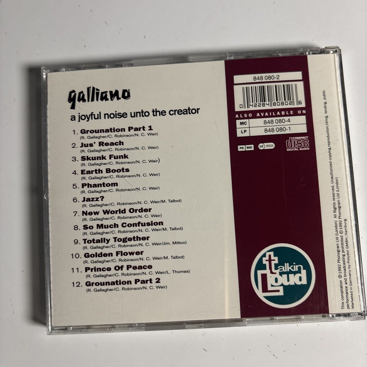 Galliano – A Joyful Noise Unto The Creator (CD, 1992) 848 080-2 Germany