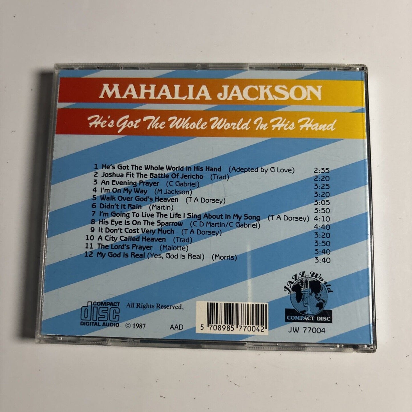 Mahalia Jackson – He's Got The Whole World In His Hand (CD, 1987) JW 77004