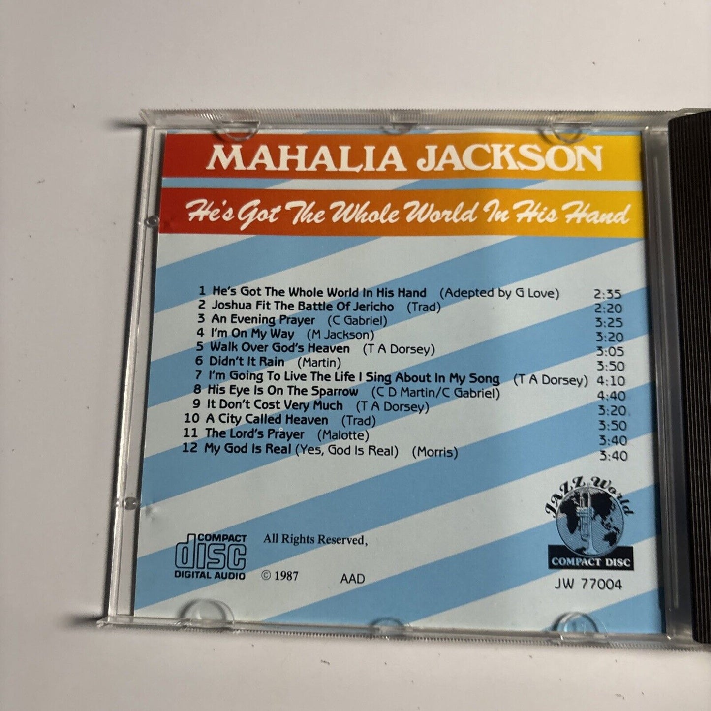 Mahalia Jackson – He's Got The Whole World In His Hand (CD, 1987) JW 77004