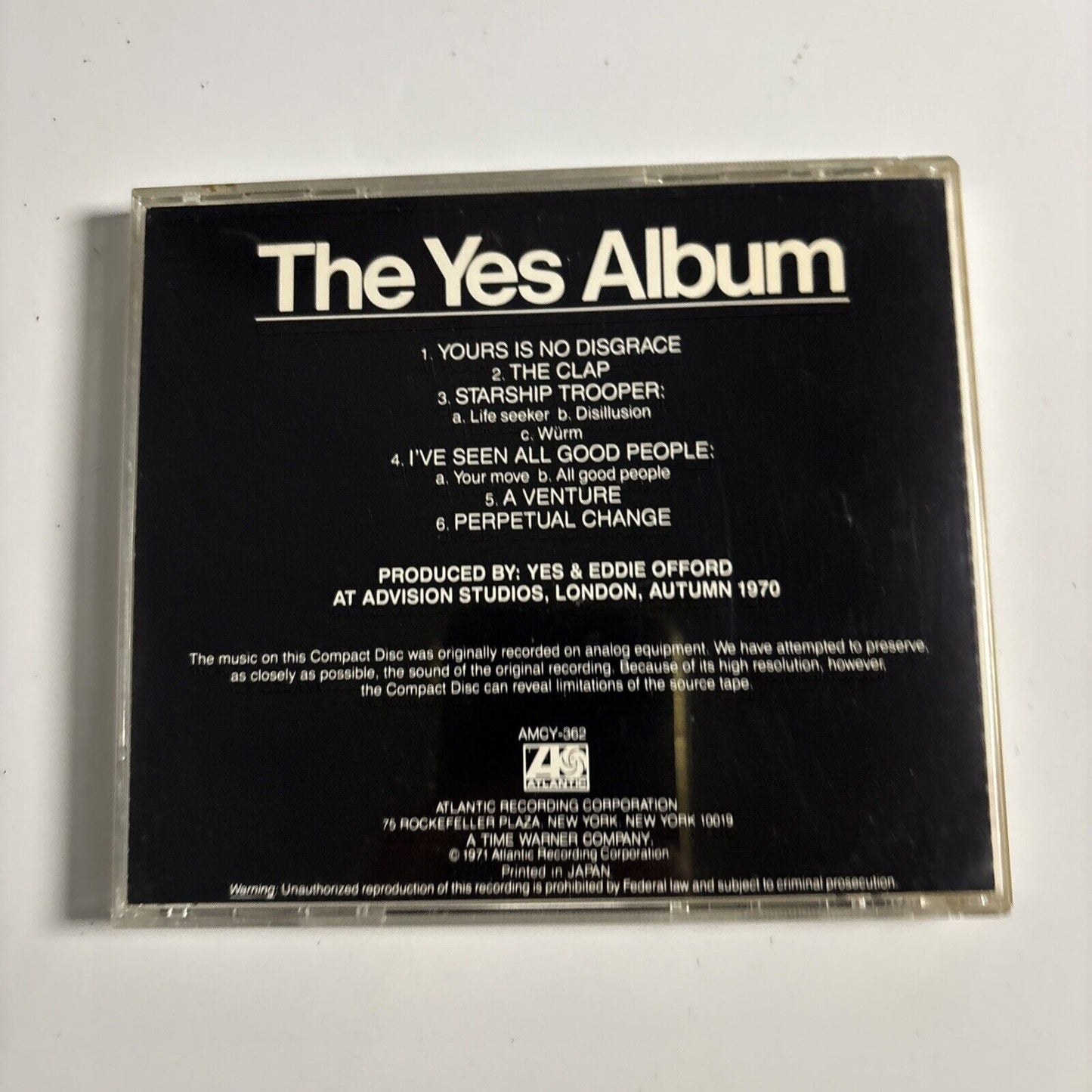 Yes – The Yes Album (CD, 1992) amcy-362 Japan