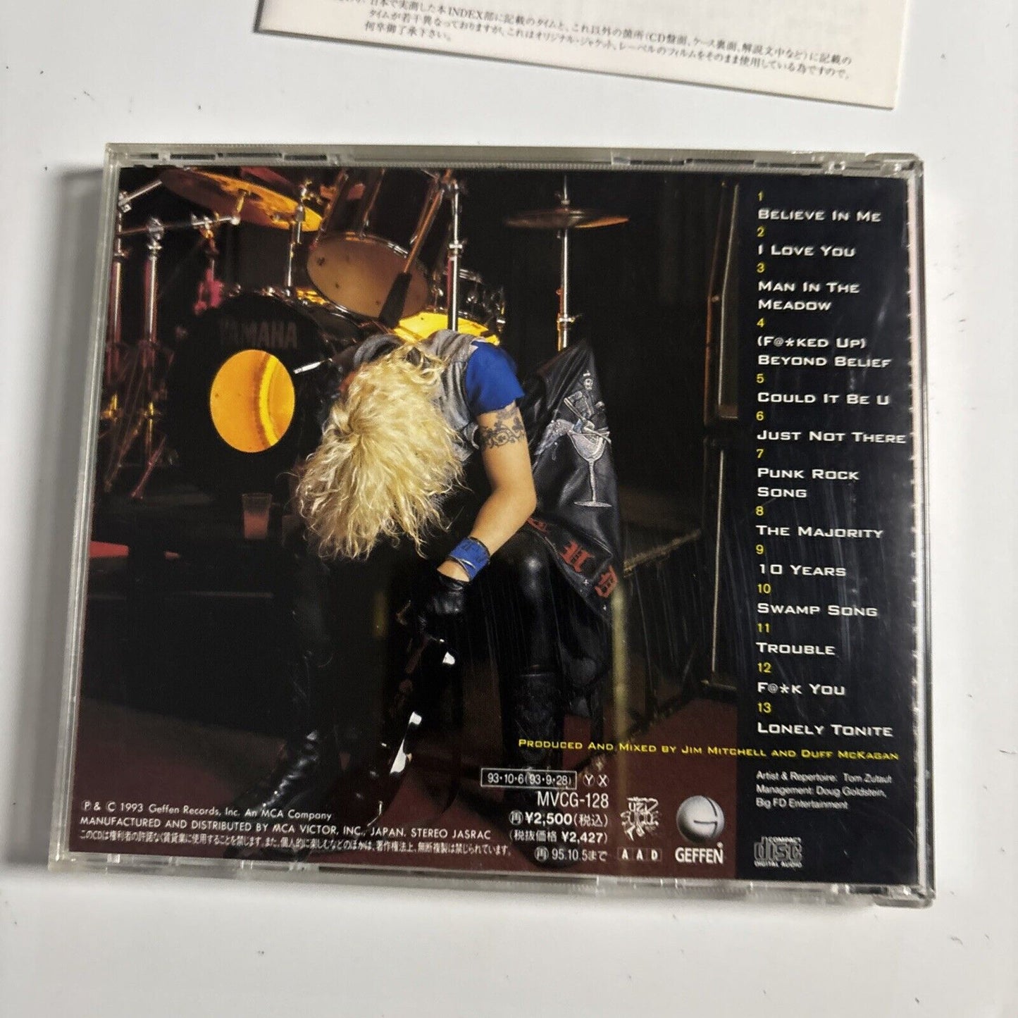 Duff McKagan – Believe In Me (CD, 1993) mvcg-128 Japan