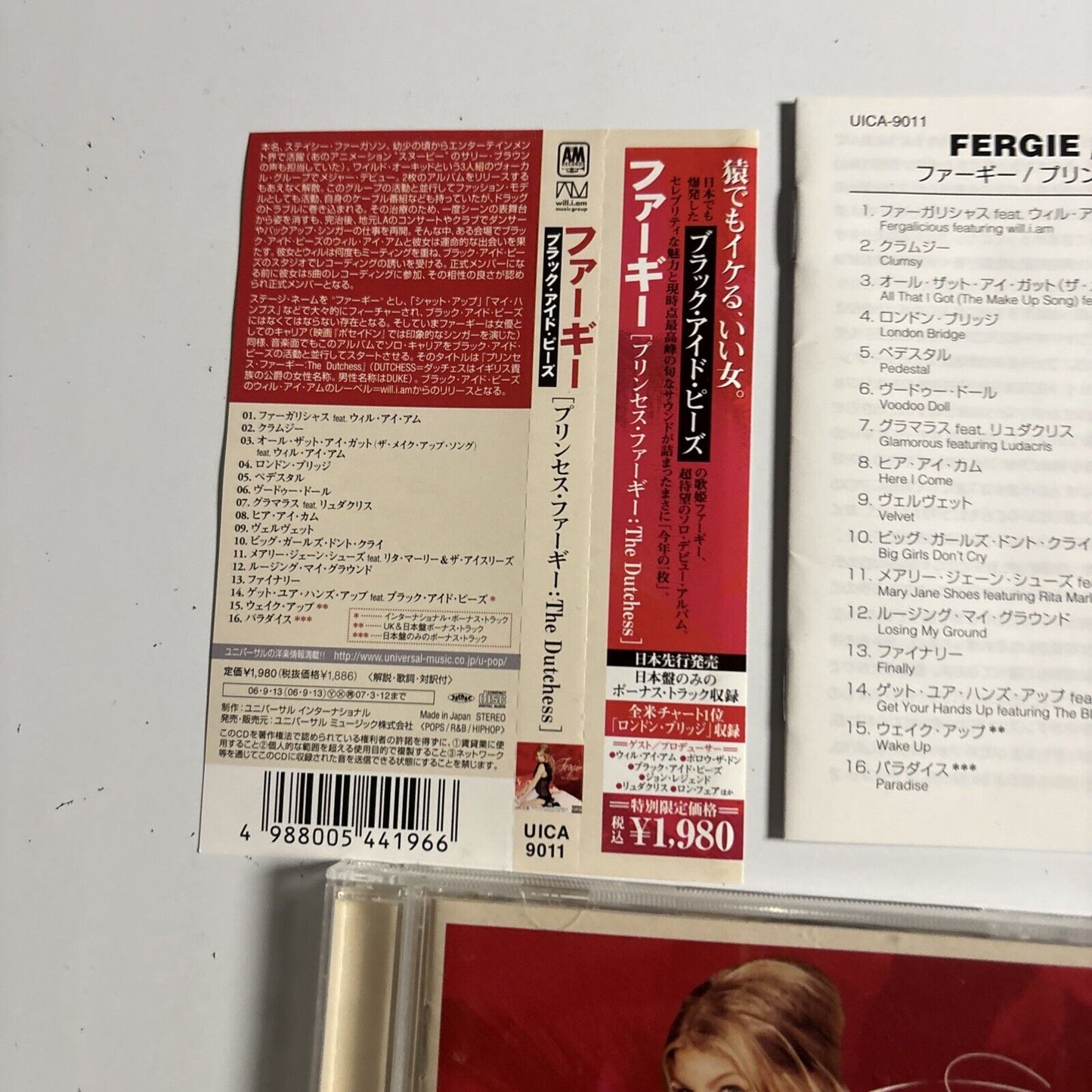 Fergie – The Dutchess (CD, 2006) uica-9011 Bonus Japan Track, Obi