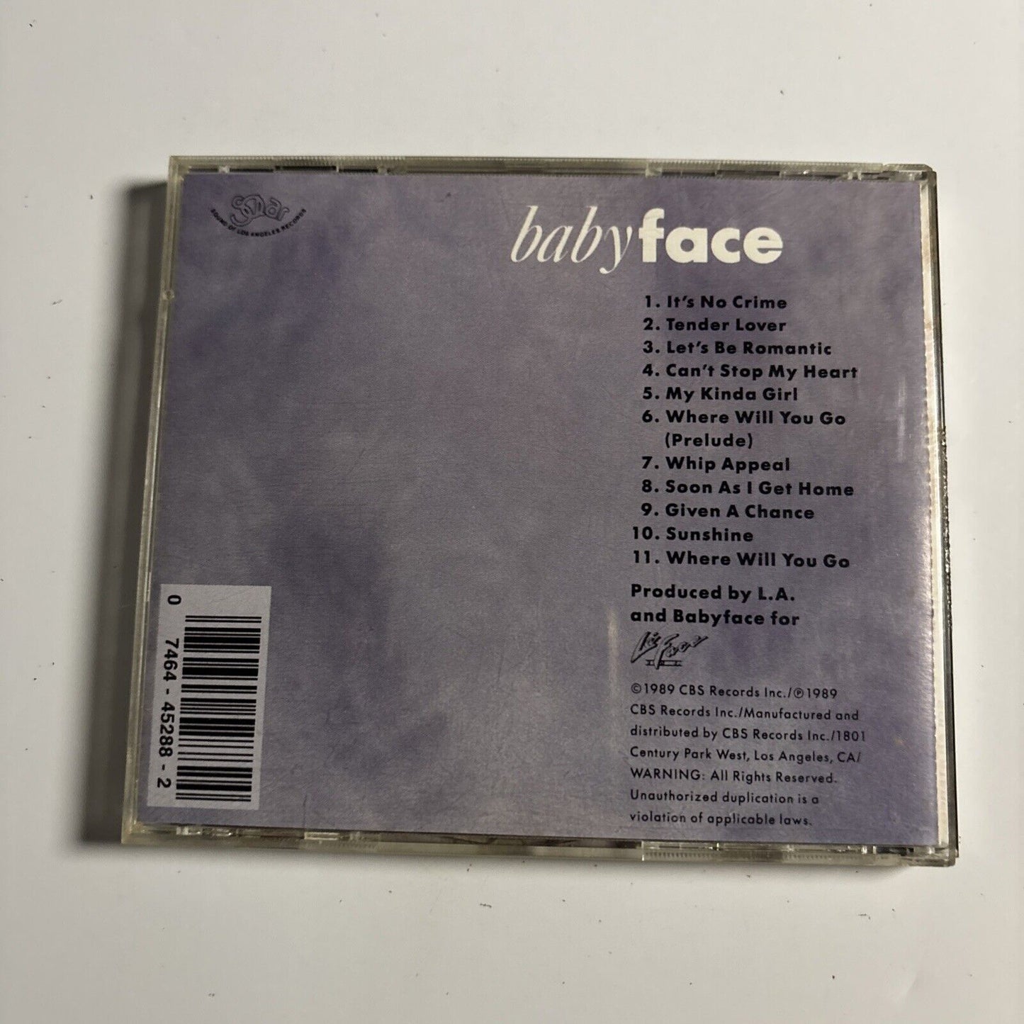 Babyface – Tender Lover (CD, 1989) ZK 45288