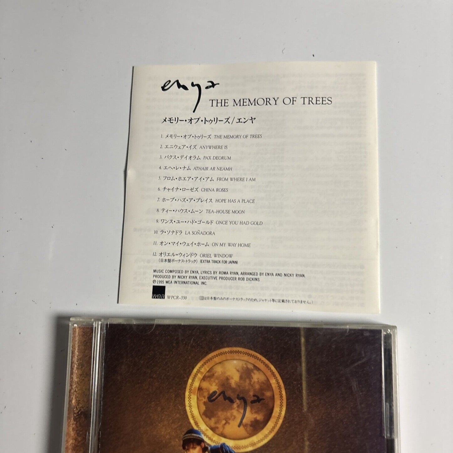 Enya – The Memory Of Trees (CD, 1995) wpcr-550 Bonus Japan Track