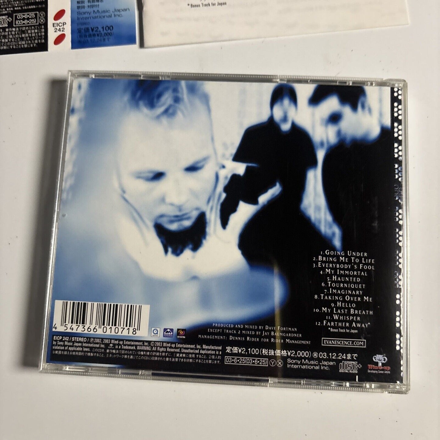 Evanescence – Fallen (CD, 2003) eicp-242 Bonus Japan Track, Obi