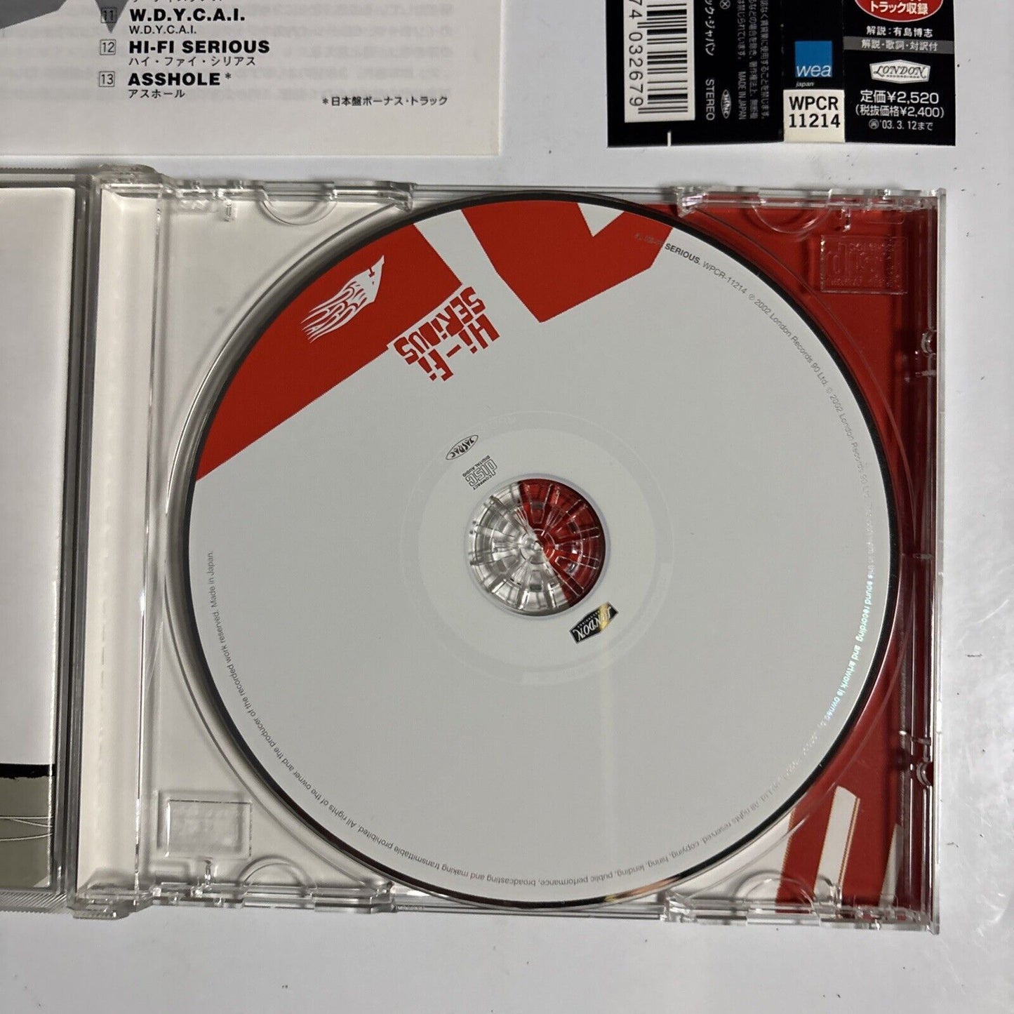 A – Hi-Fi Serious (CD, 2002) wpcr-11214 Japan Bonus Track, obi