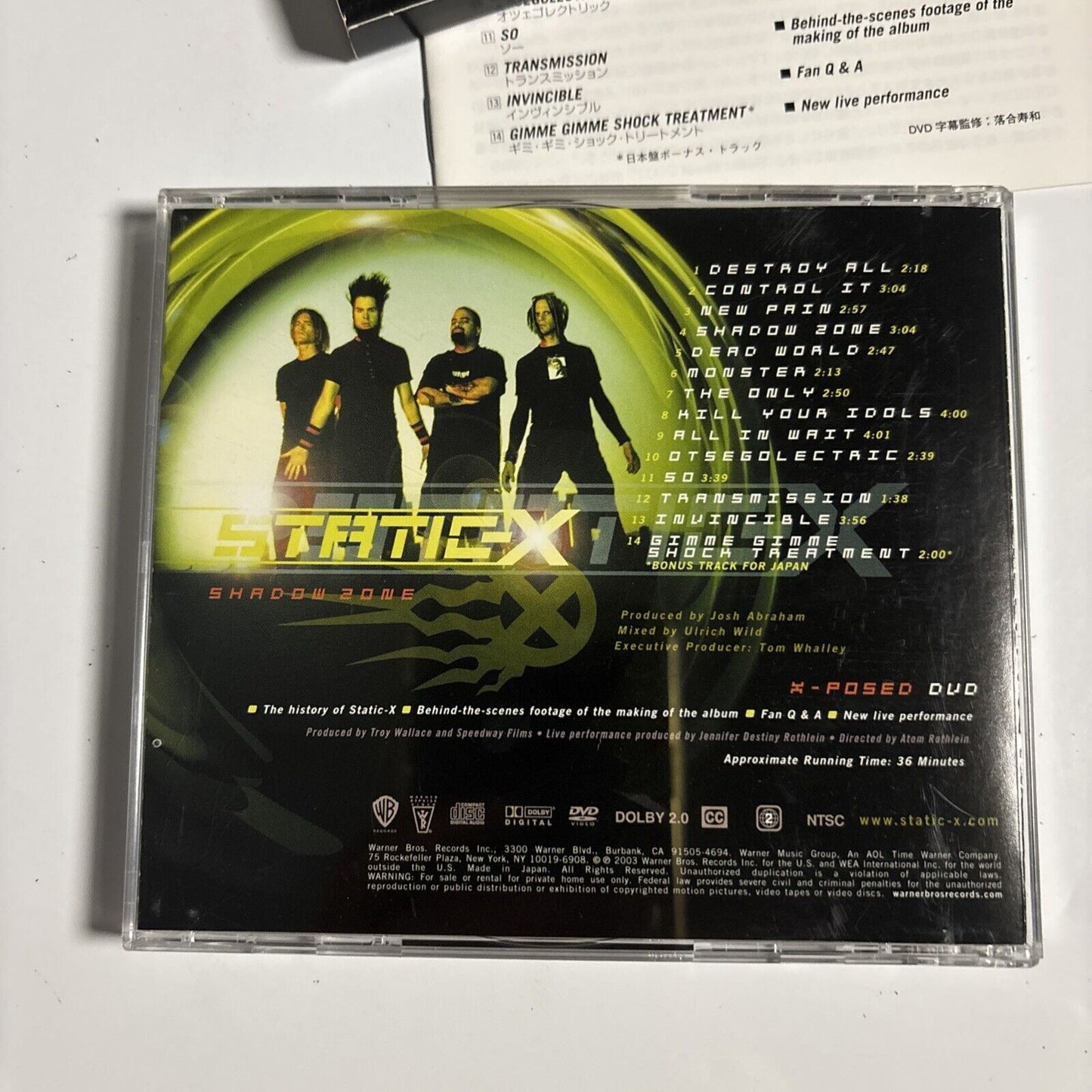 Static-X – Shadow Zone / X-Posed (CD + DVD 2003) wpzr-30028/29 Japan Bonus Track
