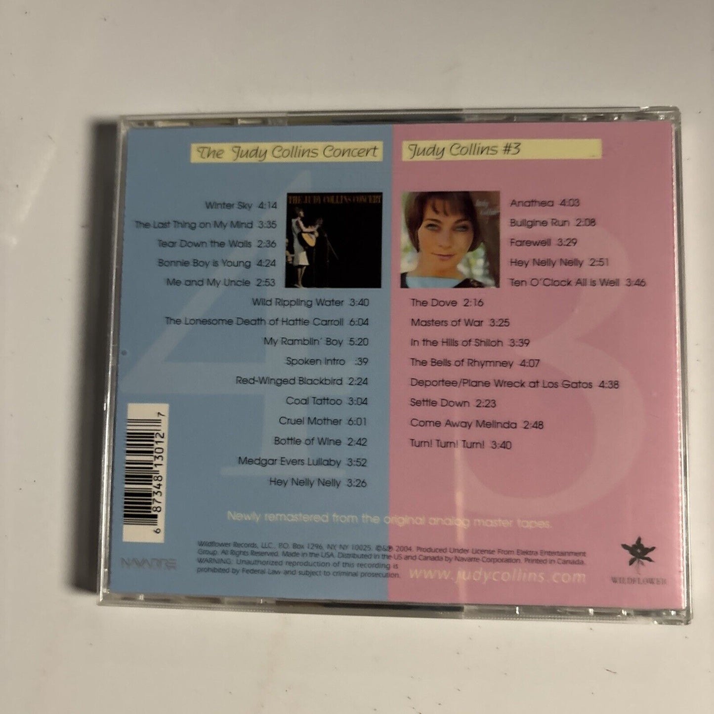 Judy Collins – 3 & 4 (CD, 2004) WFL 1301-2