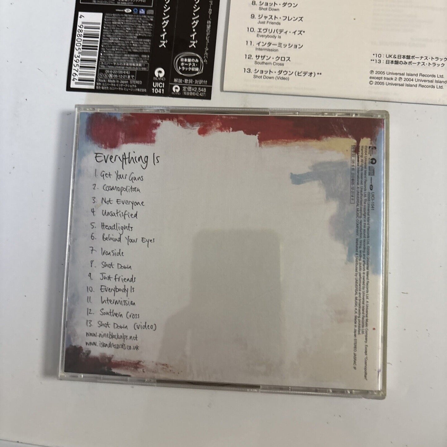 Nine Black Alps – Everything Is (CD, 2005) uici-1041 Japan obi