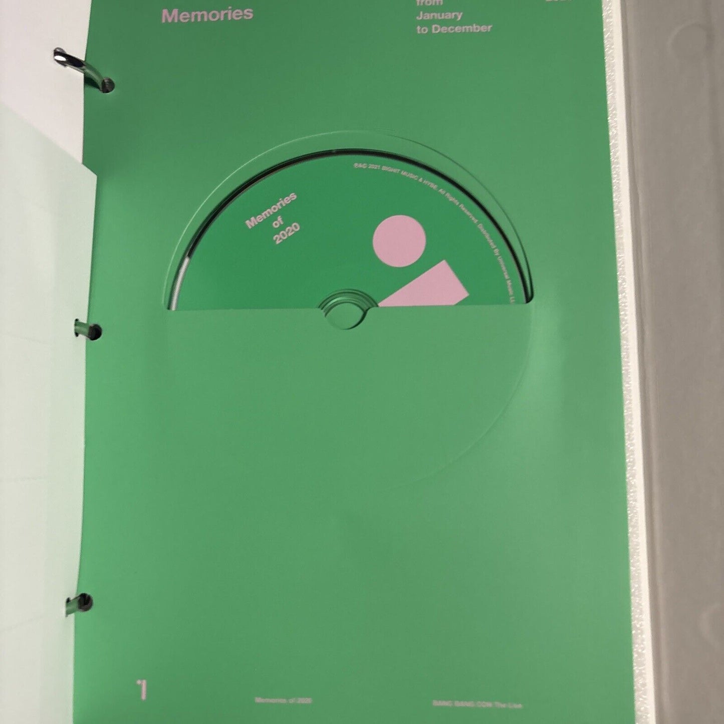 BTS Memories of 2020 DVD 7-Disc Japan Version Region 2, Folder, Photocard