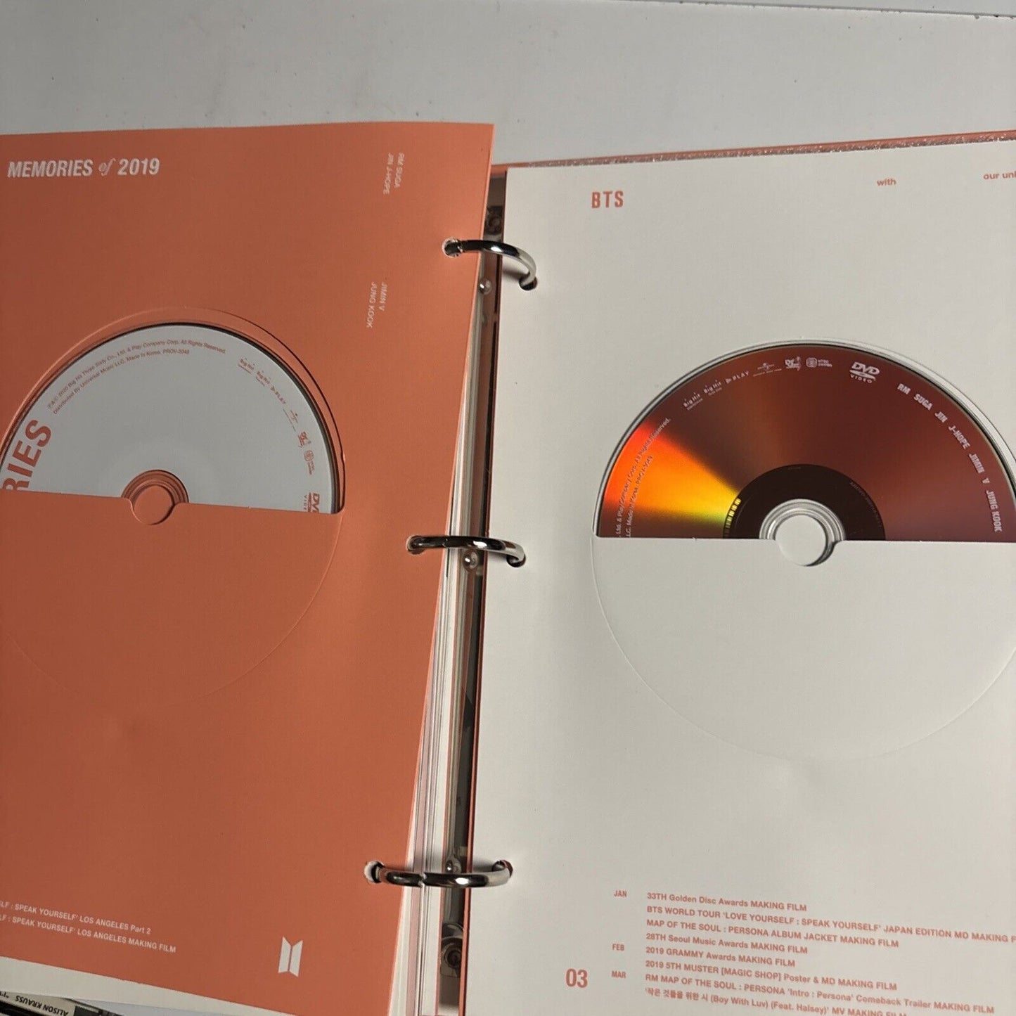 BTS Memories of 2019 DVD 6-Disc Japan Version Region 2, Folder, Photocard