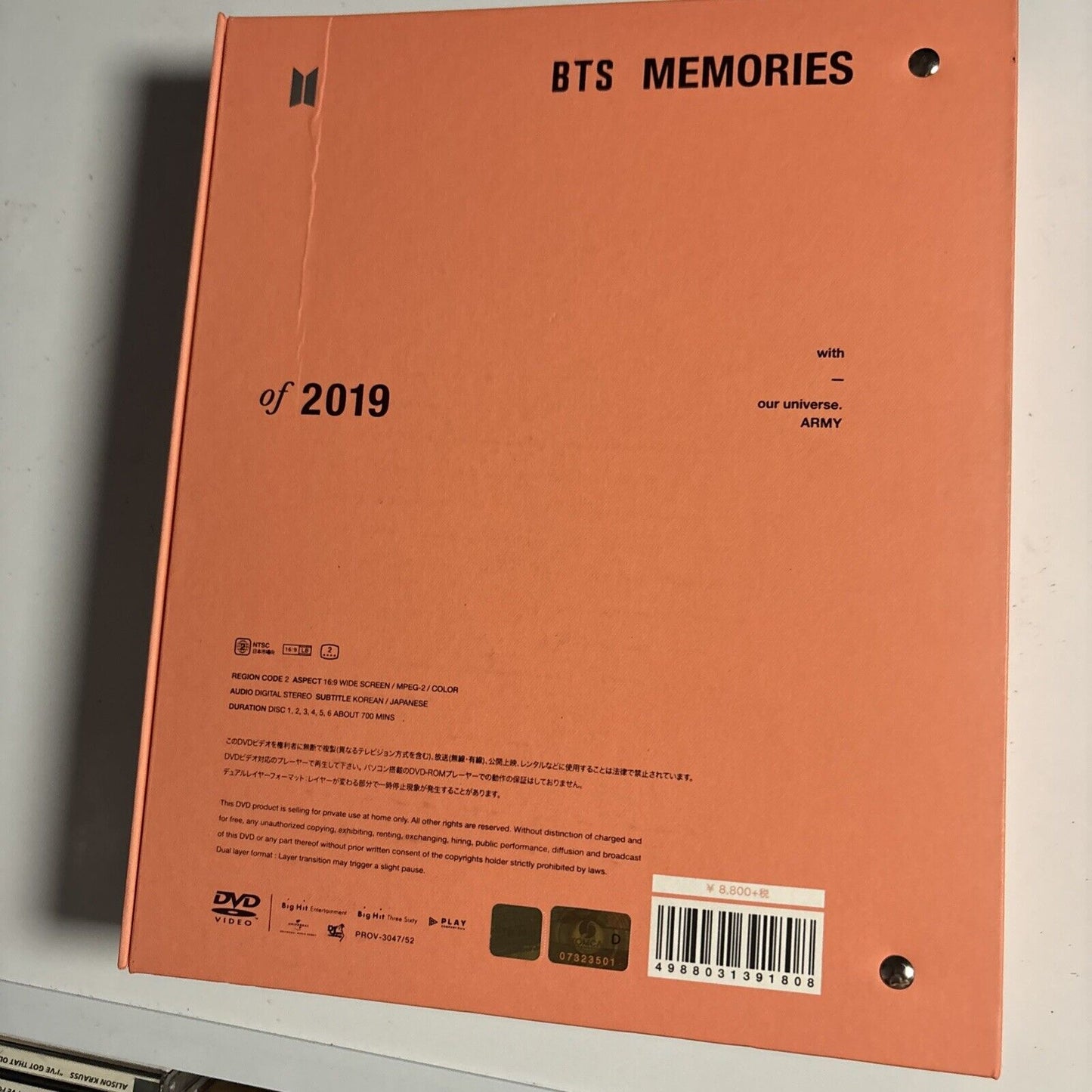 BTS Memories of 2019 DVD 6-Disc Japan Version Region 2, Folder, Photocard