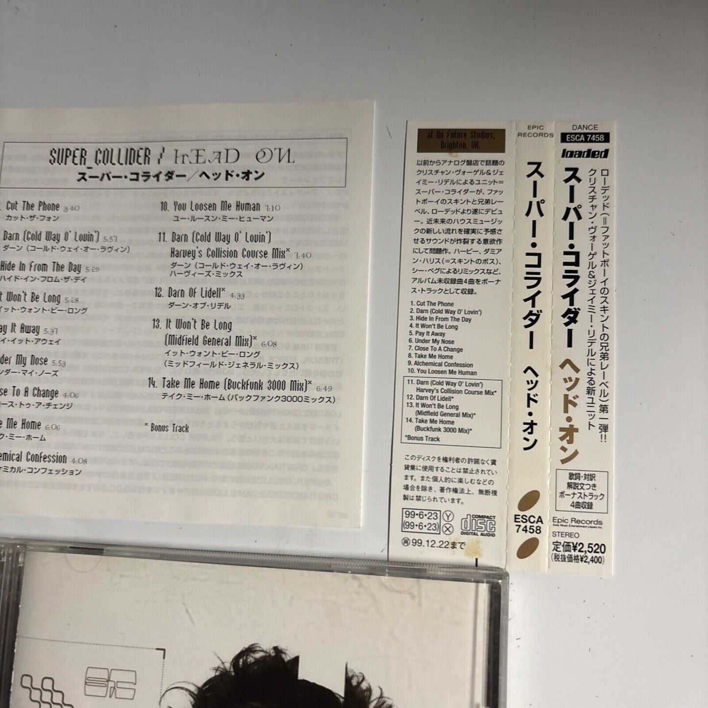 Super_Collider – Head On (CD, 1999) esca-7458 Japan obi