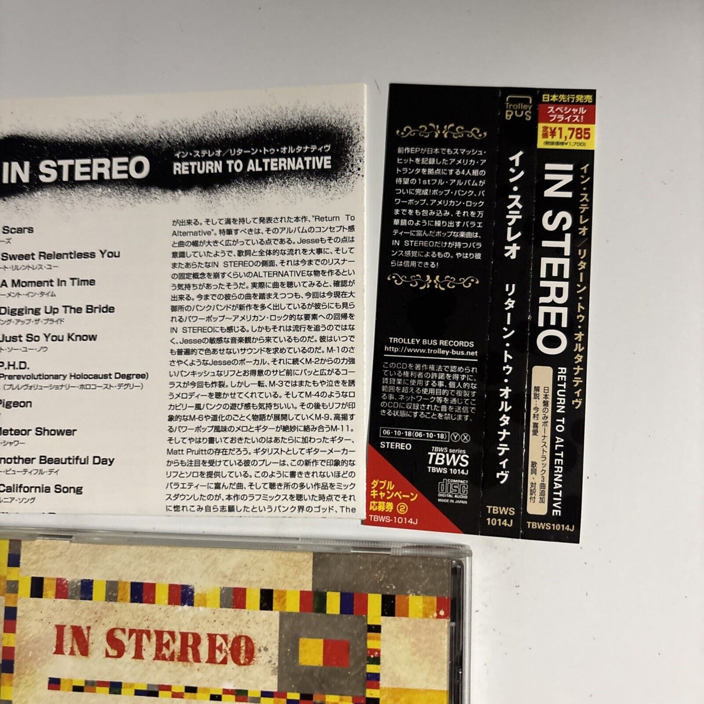 In Stereo – Return To Alternative (CD, 2006) tbws-1014j Japan Bonus Track, obi